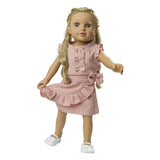 Falda cruzada sin dobladillo con top rosa viejo 28 - 35 cm