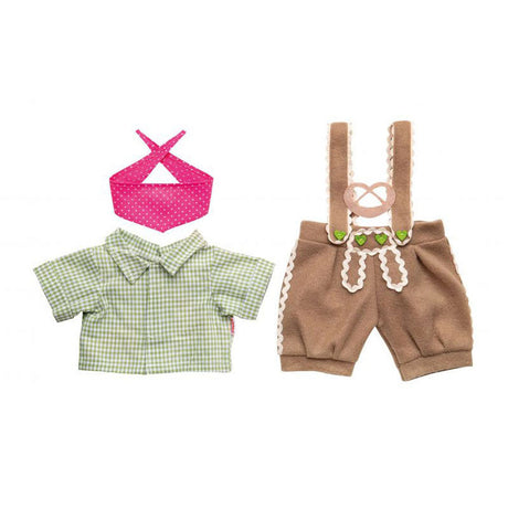 Ropa de Heless Doll Lederhosen con camisa y bufanda, 35-45 cm