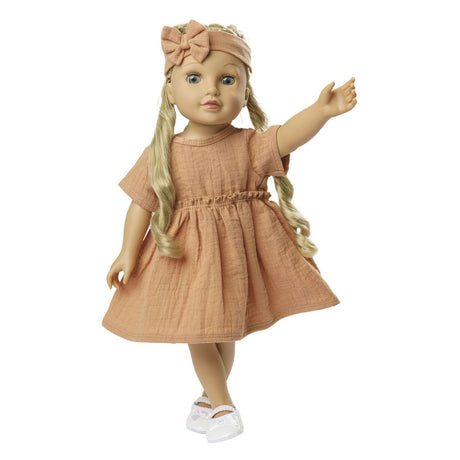 Vestido para muñeca Heless marrón con volantes, 35-45 cm