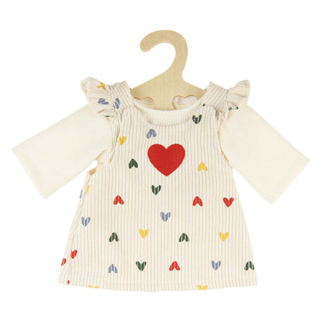Vestido de pana Heless Dolls con confeti de corazones, 28-35 cm
