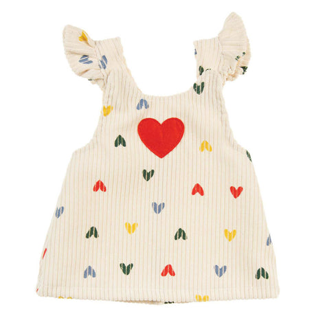 Vestido de pana Heless Dolls con confeti de corazones, 28-35 cm