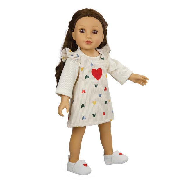 Zapatilla de muñeca Heless con corazón, 30-34 cm