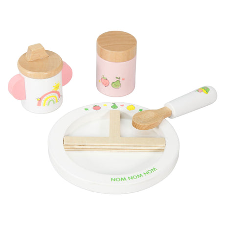 Juego de alimentación para muñecas de madera Heless, frutas descaradas - 4 piezas.