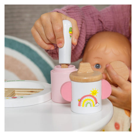 Juego de alimentación para muñecas de madera Heless, frutas descaradas - 4 piezas.