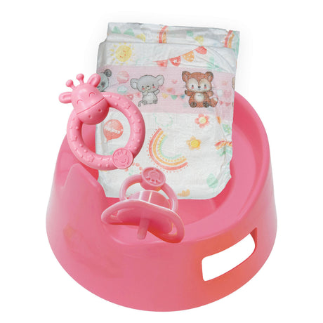 Orinal para muñecas Heless con accesorios rosa - 15cm