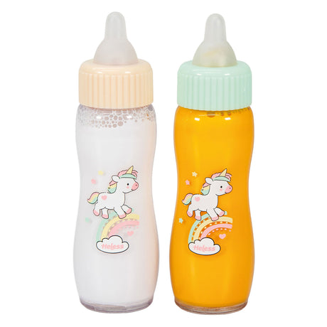 Juego de biberones para muñecas mágicas Heless unicornio - 2 piezas.