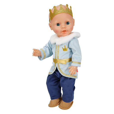 Conjunto de muñeca Heless, príncipe de invierno Luka, con corona y cuello - tamaño 28-35 cm