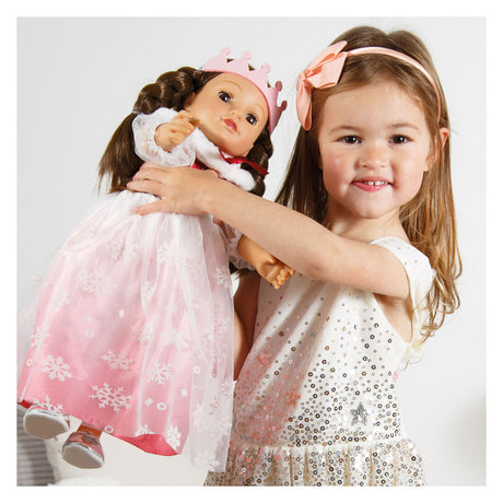 Vestido de muñeca Heless princesa de invierno lumi con corona y capa - talla 35-45 cm