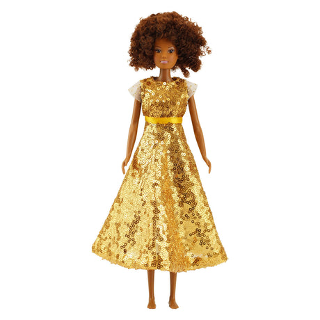 Vestido de lentejuelas Heless goldstar para muñecas fashion - 29cm