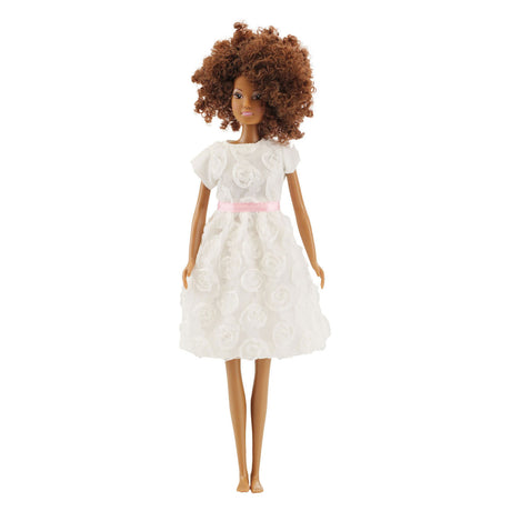 Vestido blanco sin mangas para muñecas fashion - 29cm