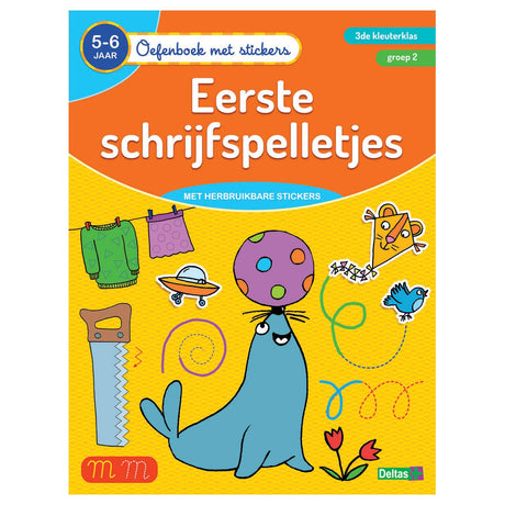 Libro de práctica de Deltas con pegatinas: primeros juegos de escritura para 5-6 años