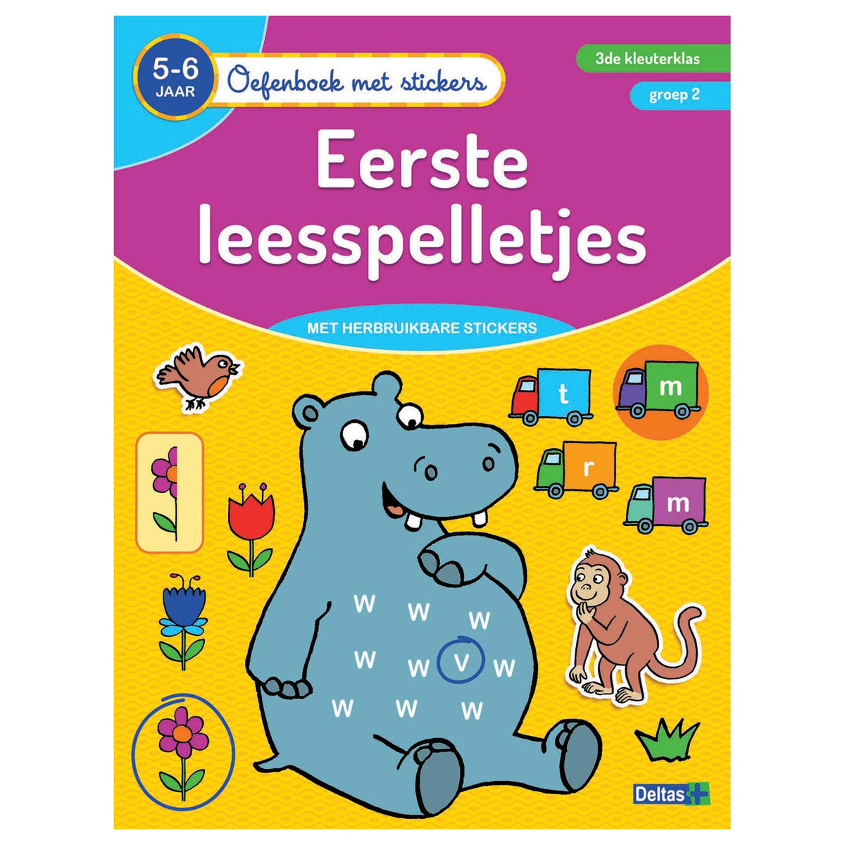 Libro de ejercicios de Deltas con pegatinas - Primeros juegos de lectura (5-6 años)
