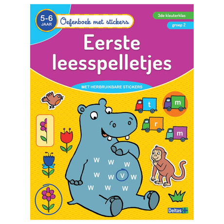 Libro de ejercicios de Deltas con pegatinas - Primeros juegos de lectura (5-6 años)