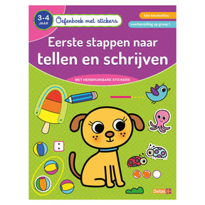 Libro de ejercicios de Deltas con calcomanías - Contando y escribiendo (3-4 años)