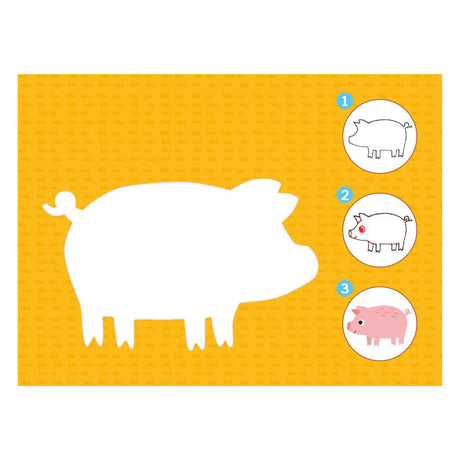 Tarjetas de plantilla de Deltas: así es como se dibujan los animales de la granja