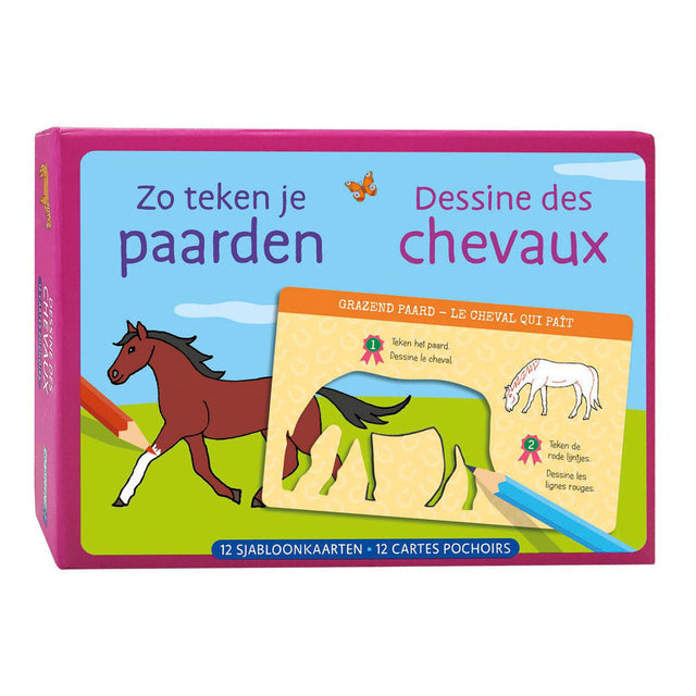 Tarjetas de plantilla de deltas cómo dibujar caballos.