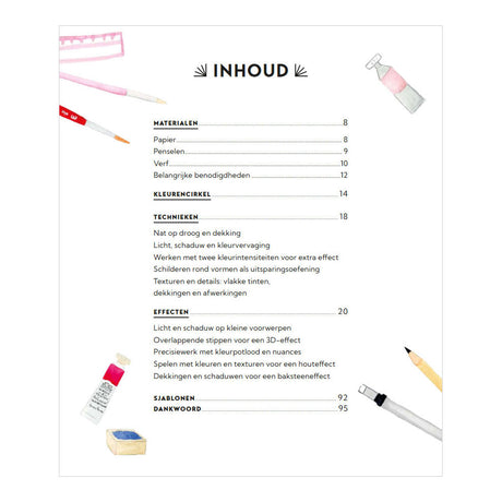 Deltas cozy shops schilderen in aquarel