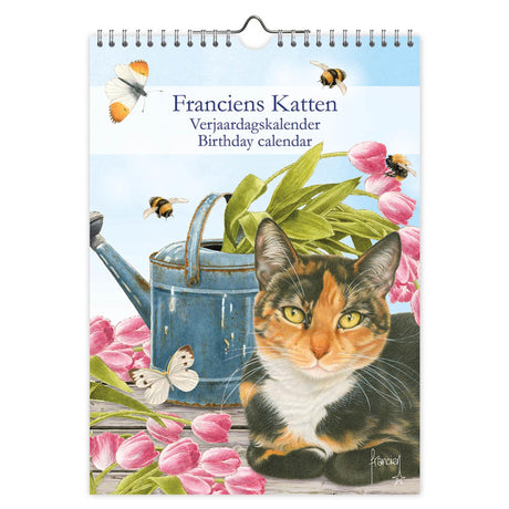 Calendario de cumpleaños del gato Franciens - gato calico - 18x25 cm