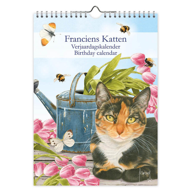 Calendario de cumpleaños del gato Franciens - gato calico - 18x25 cm