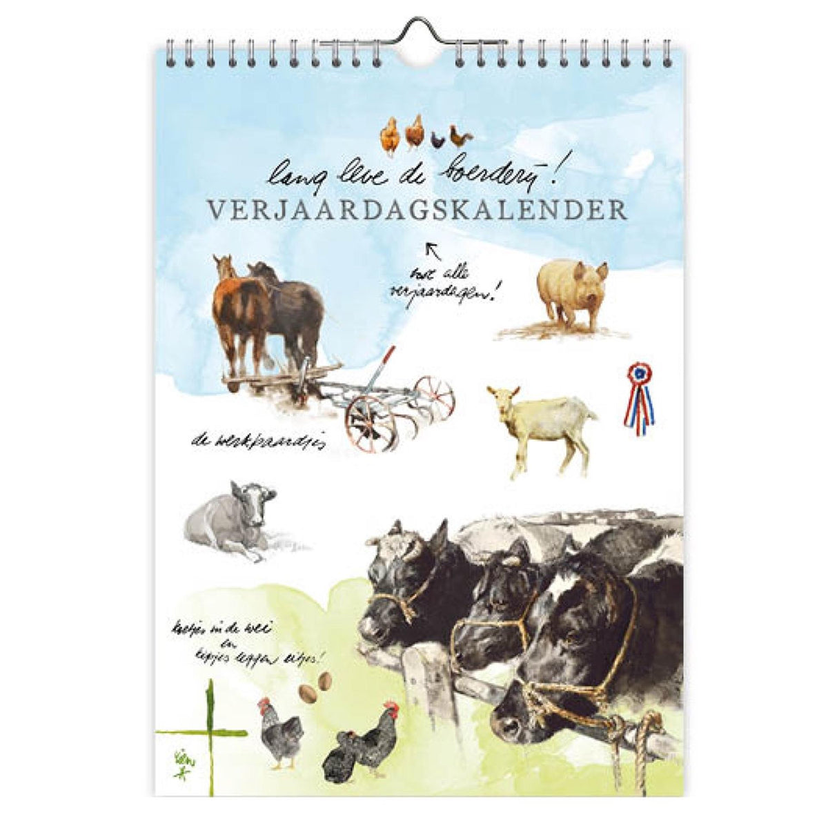 Calendario de cumpleaños de Comello Rien Poortvliet - viva la granja - A4