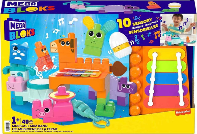 Mattel mega bloques banda musical de animales 40 piezas