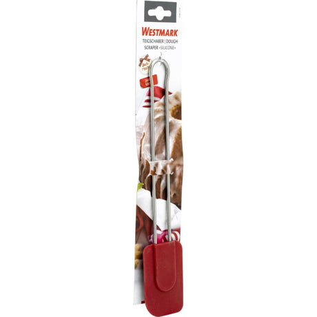 Espátula para cocinar y amasar Westmark con cabezal de silicona, longitud: aprox. 28,5 cm, grande, silicona acero inoxidable, silicona, rojo plata, 15462270