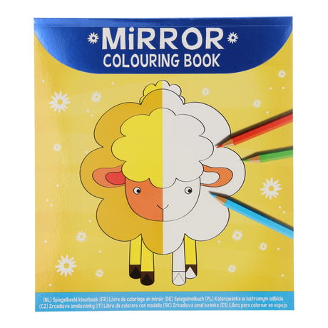 Gana libro para colorear de Holanda, dibujo de imagen reflejada