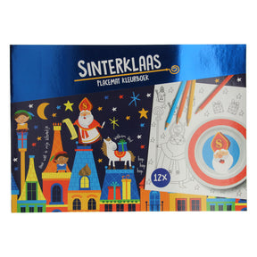 Libro para colorear de manteles individuales Wins Holland Sinterklaas, 12 uds.