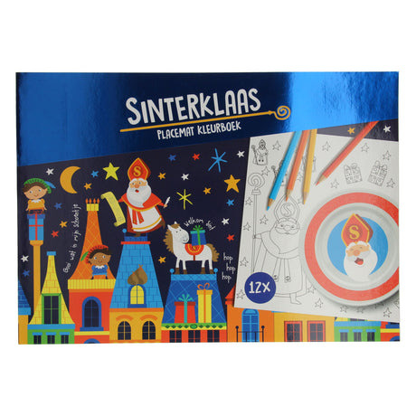 Libro para colorear de manteles individuales Wins Holland Sinterklaas, 12 uds.