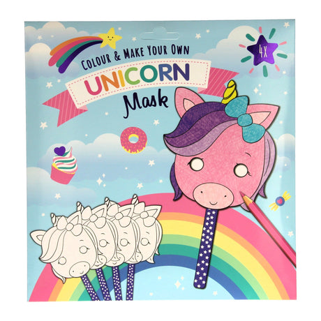 Gana el color Holland y haz tus propias máscaras: unicornio, 4 piezas.