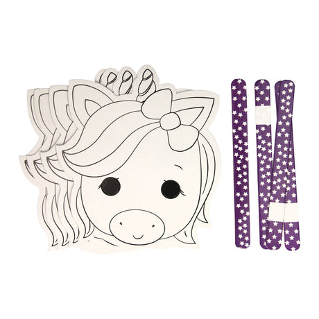 Gana el color Holland y haz tus propias máscaras: unicornio, 4 piezas.