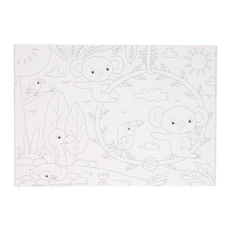 Gana libro para colorear mantel individual de Holanda - selva