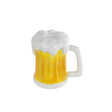 Hucha jarra de cerveza loza blanca amarilla 14x10x14,5cm amarillo