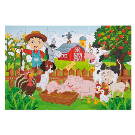 Granja de rompecabezas de grupo de manualidades creativas, 30 piezas.