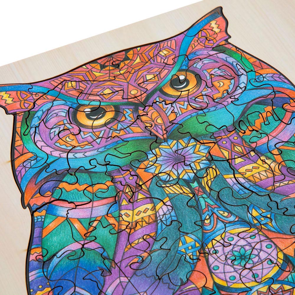 Grupo de artesanía creativa Owl Unique Wooden Puzzle, 130º.