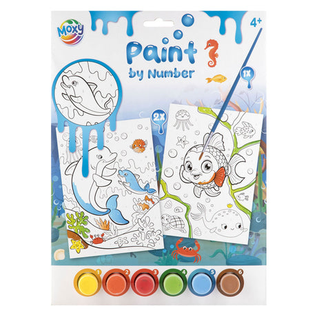 Grupo de manualidades creativas pintando por números - 2 imágenes - a partir de 4 años