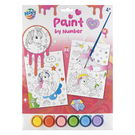 Grupo de manualidades creativas pintando por números - 2 imágenes - a partir de 4 años