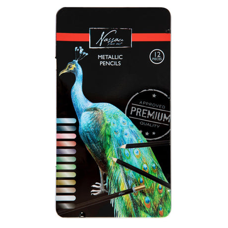 Nassau fine art lápices de colores nassau metálicos, 12 uds.