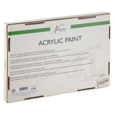 Nassau fine art nassau pintura acrílica base y colores pastel, 24x22ml