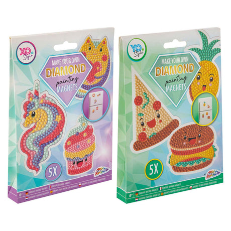 Set de manualidades para pintar diamantes Grafix, imanes, unicornios y comida.