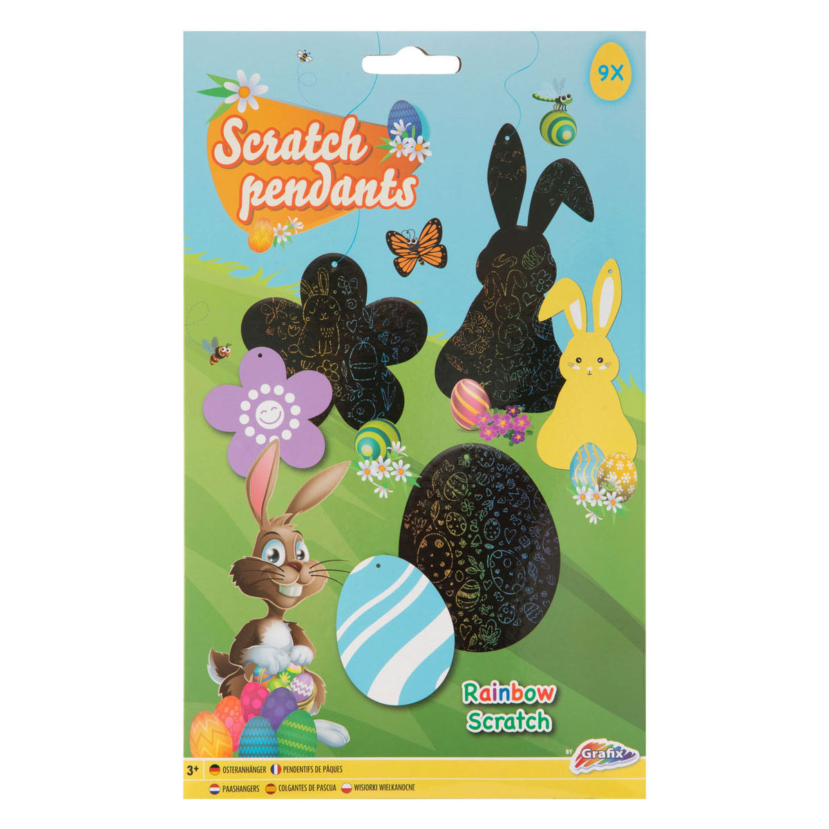 Colgantes para rascar de grupo de manualidades creativas Pascua, 9 piezas.