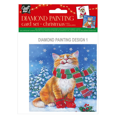 Grafix haz tus propias tarjetas navideñas con pintura de diamantes, 2 piezas.