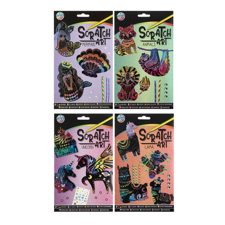 Grupo de manualidades creativas haz tu propio scratch art