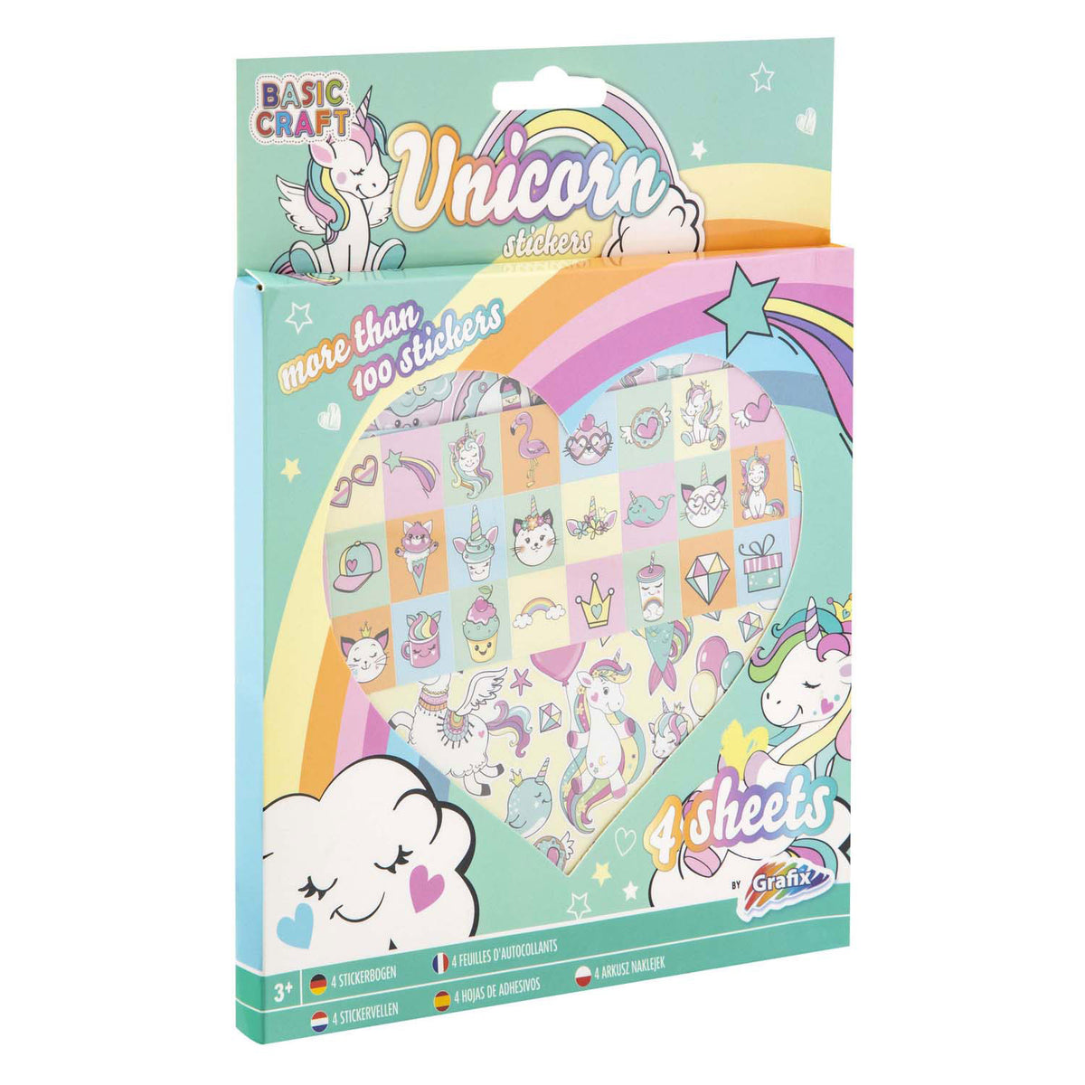 Juego de pegatinas de unicornios de Creative Craft Group, 100 piezas.