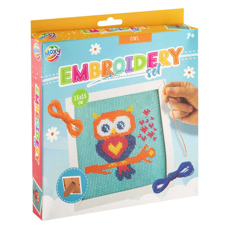 Conjunto de bordado Moxy en marco 15x15cm