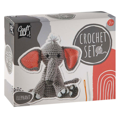 Kit de crochet para grupo de manualidades creativas, elefante, incl. aguja e hilo