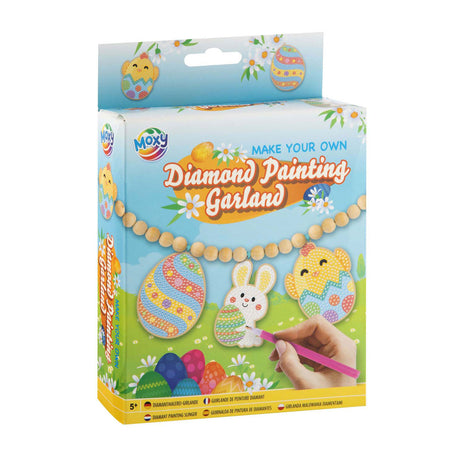 Grupo de manualidades creativas crea tu propia línea de fiesta de pintura de diamantes con cuentas de Pascua