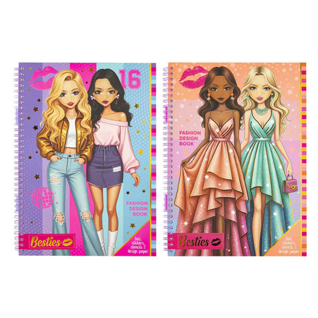 Libro de diseño de moda de las mejores amigas del grupo de manualidades creativas a4 con accesorios