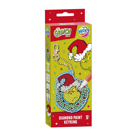 Llavero con pintura de diamantes del grupo artesanal creativo el grinch