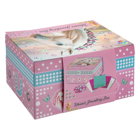 Moxy joyero caballo decoración mosaico - set artesanal joyero - juguetes creativos para niñas a partir de 3 años - punta de regalo decoración del hogar